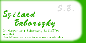 szilard baborszky business card